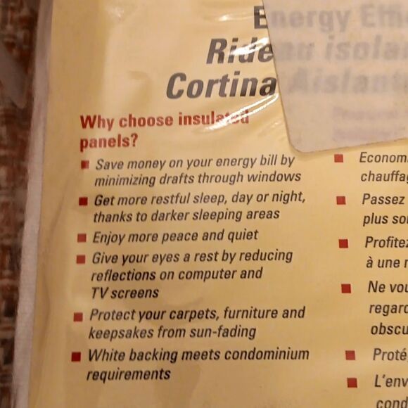 New Weathermate Tab Panel Pairs White 80"x84" 2 Panels New In Package - Picture 6 of 7